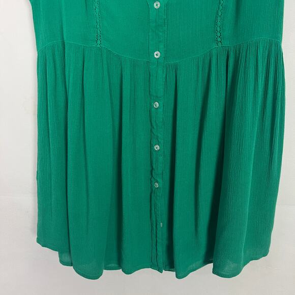 Vanessa Virginia Green Babydoll Long Line Top Size Small - Picture 4 of 10